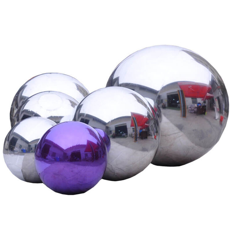 iridescent inflatable mirror ball Silver Colorful Giant mirror ball sphere mirror ball