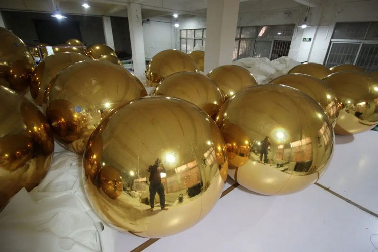 Mirror Ball Inflatable Giant Gold PVC Inflatable Mirror Ball Decorations