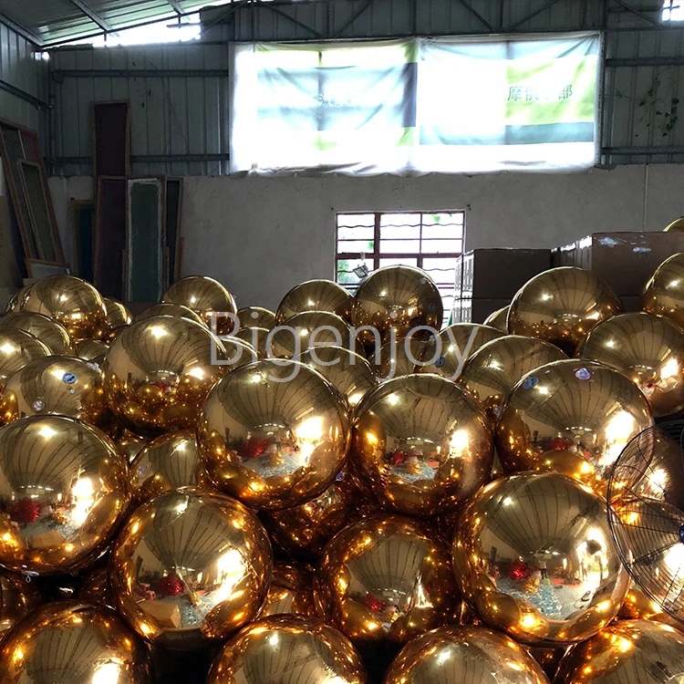 Gold Disco Mirror Ball Large Siny Inflatable PVC Inflatable Mirror Ball