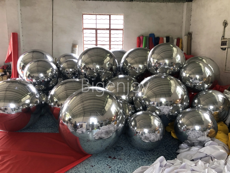 Silver Inflatable Mirror ball large outdoor decoration inflatable mirror ball
