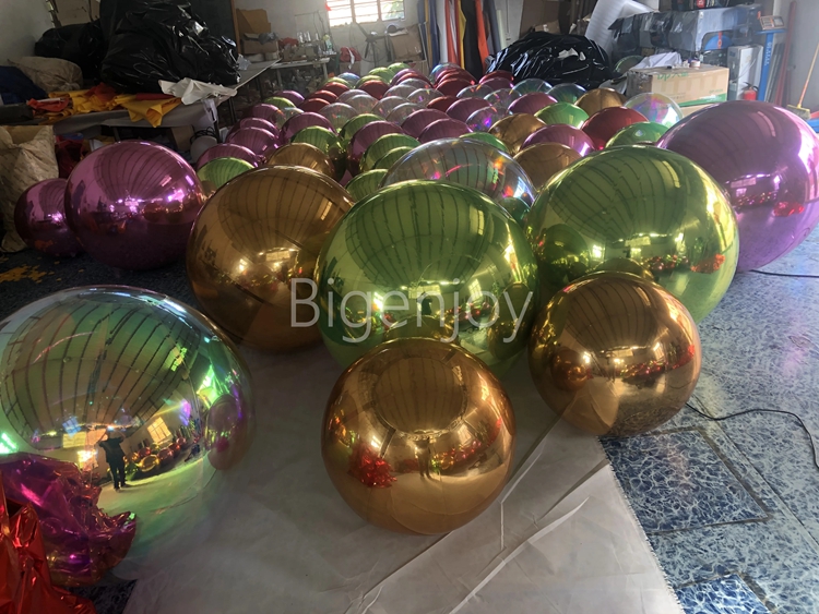 mirror balloon decoration disco inflatable mirror ball in red blue gold green black