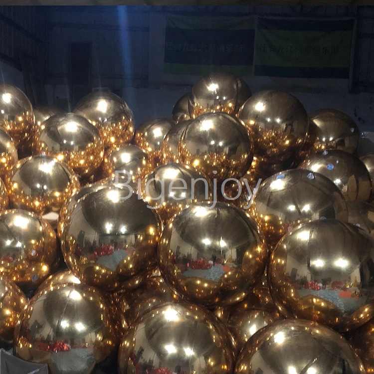 inflatable gold mirror ball party wedding gold silver Floating Sphere Inflatable Mirror Ball