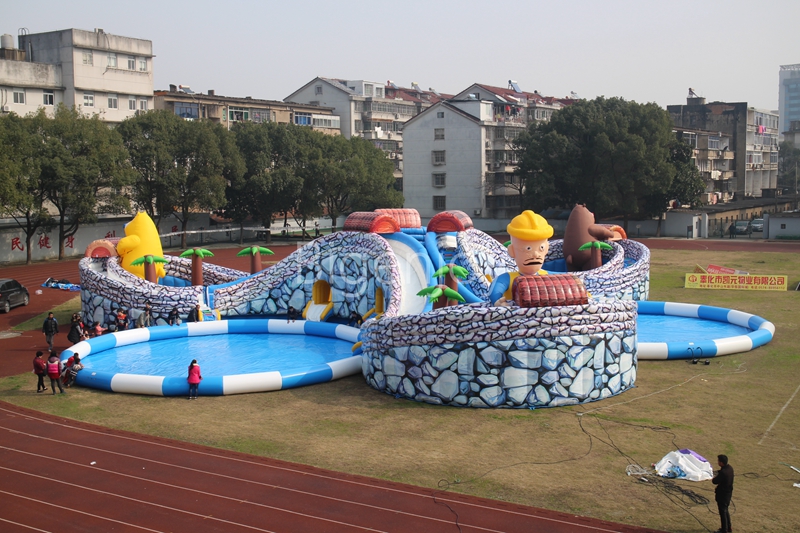 Inflatable Theme Park water slides with 3 pools giant water park