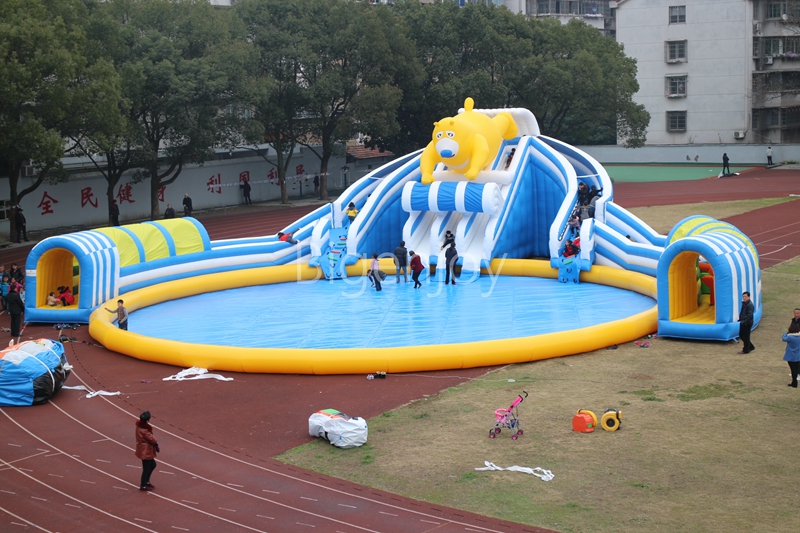 Water Inflatable Park With Big Water Pool For Adults And Kids