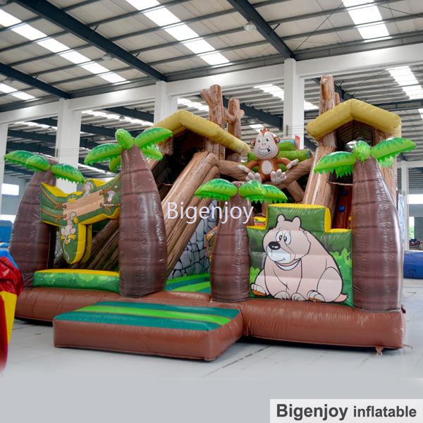 Inflatable Park Inflatable Fun City Inflatable Jungle Monkey Fun Land For Kids For Sale