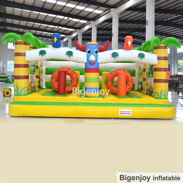 Kids Jungle Inflatable Bouncer Inflatable Jumping Bouncer With Obstacle For Sale