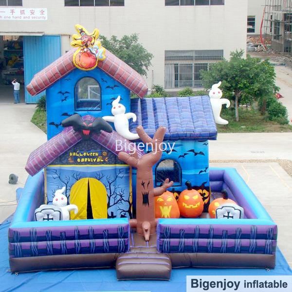 blow up amusement park inflatable Magic Halloween House inflatable fun land