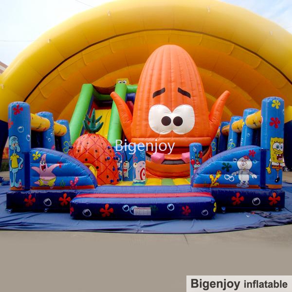 spongebob inflatable fun city inflatable Spongebob Obstacle fun city inflatable fun land